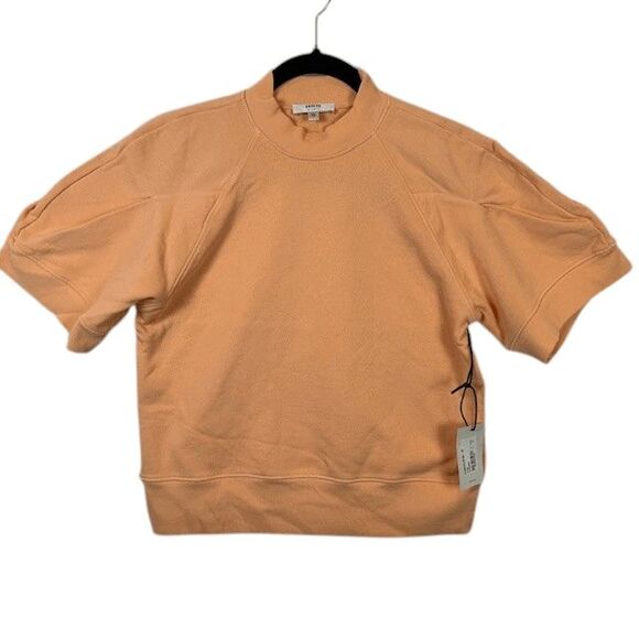 NEW! AGOLDE The Round Shoulder Sweatshirt in Sherbert Mock Neck Short Sleeve Siz - Picture 2 of 9